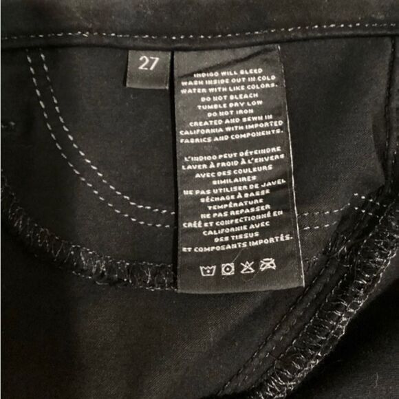 J Brand Jeans Women’s Size Waist 27 Color Black Mid- Rise Anja Cuffed Crop - Picture 8 of 10